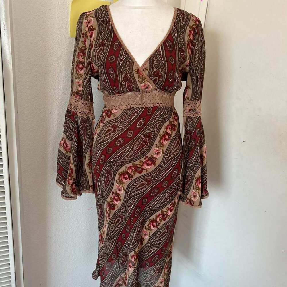 Arden B Y2k Paisley Midi Dress